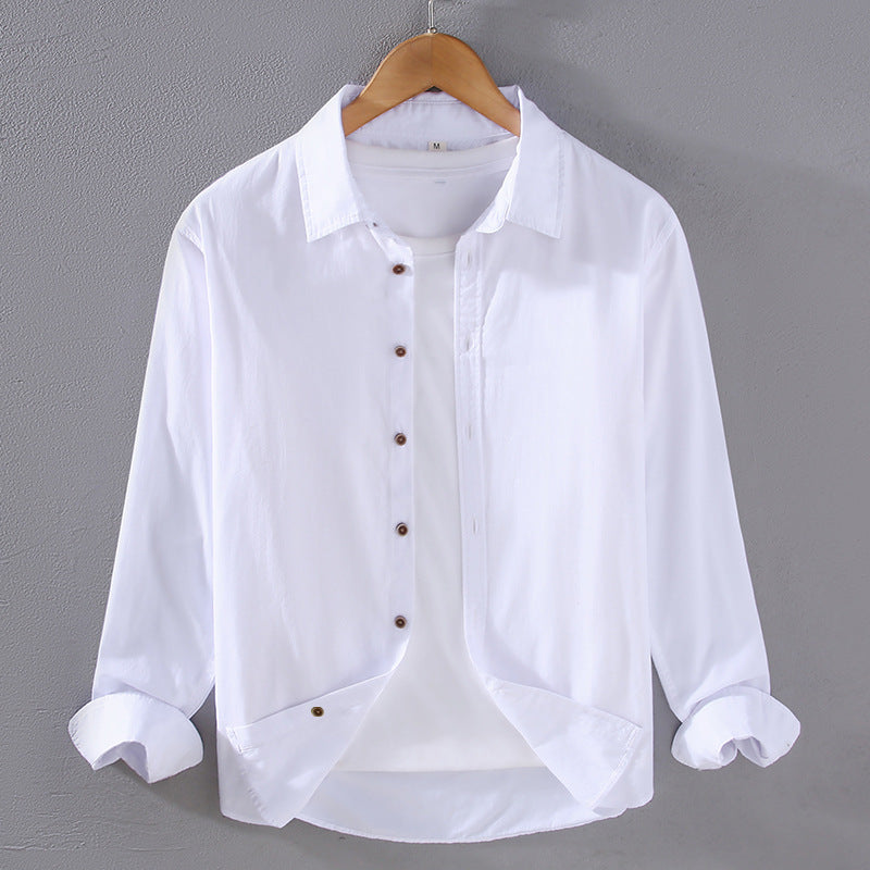 Camisa de Manga Larga para Hombre en Algodón Fino – Ideal para Primavera y Otoño