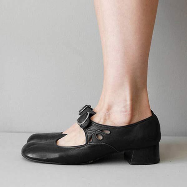 Sandalias de cuña de cuero con hebilla ajustable I Ideales para el verano