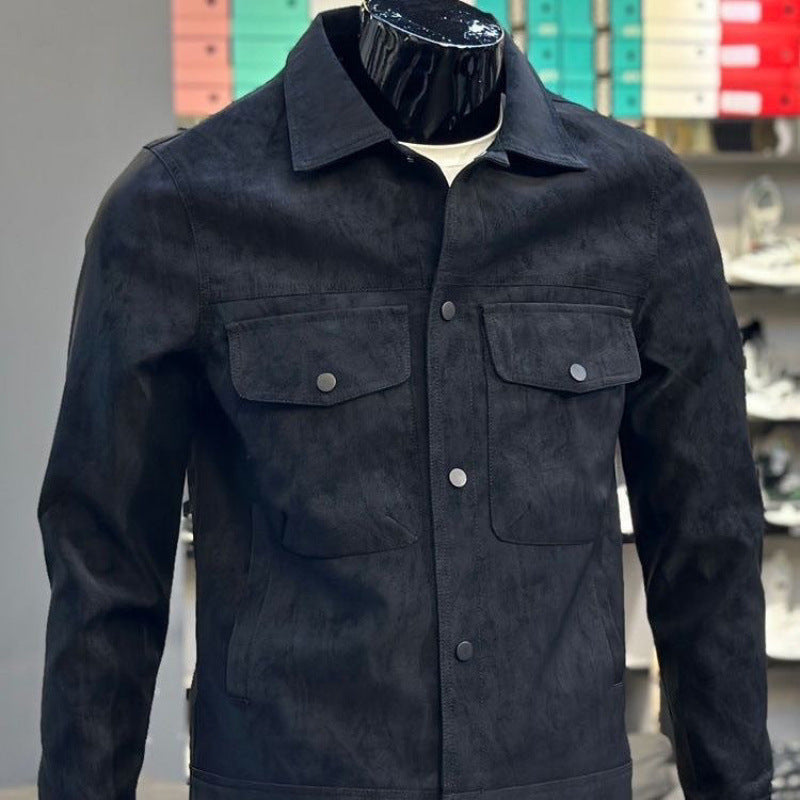 Chaqueta de Piel Sintética con Cuello Clásico y Cruzado Simple | Ideal para Todas las Estaciones