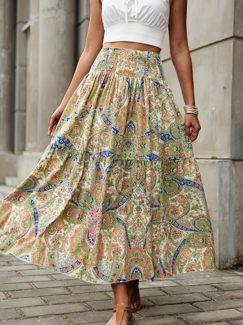 Falda A-Line de Chifón con Estampado Floral | Ideal para el Verano