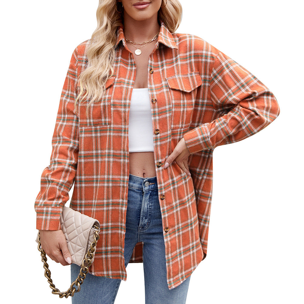 Camisa Holgada de Cuadros con Botones y Bolsillos | Ideal para Primavera y Otoño