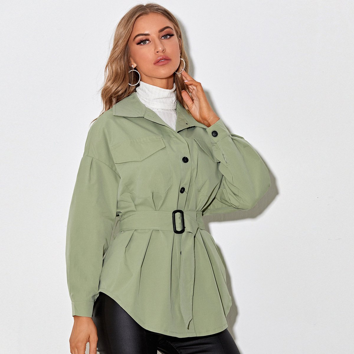 Camisa Chaqueta con Cinturón – Ideal para la Primavera