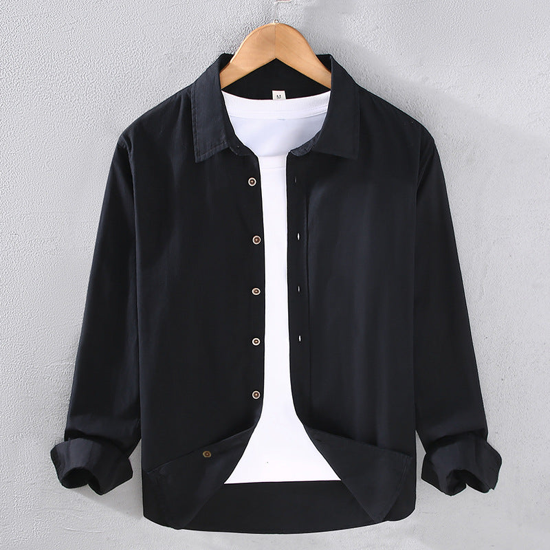 Camisa de Manga Larga para Hombre en Algodón Fino – Ideal para Primavera y Otoño