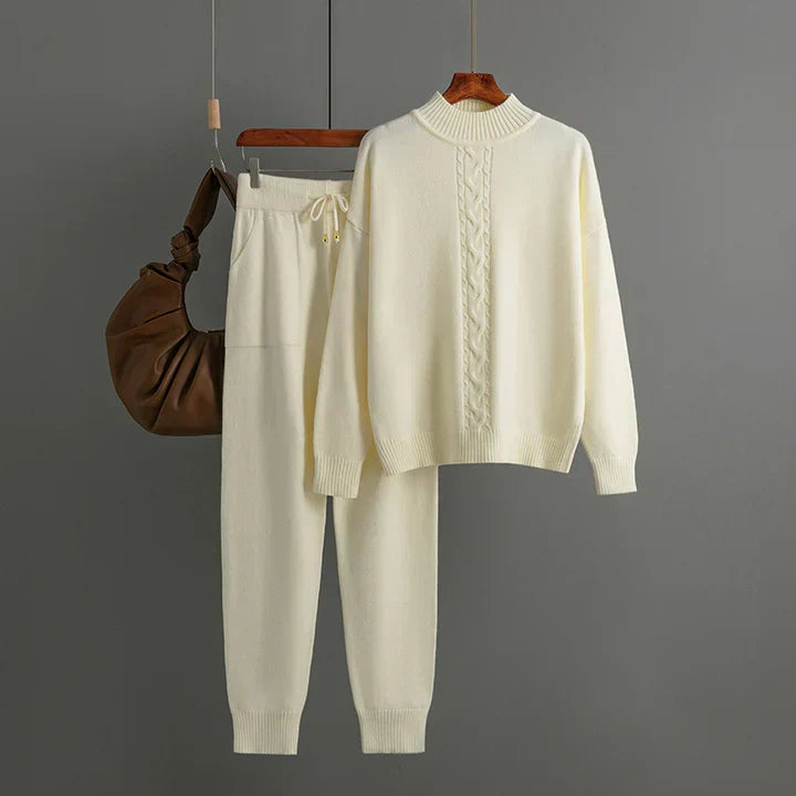 Conjunto de suéter y pantalones de punto con cuello alto | Ideal para el invierno