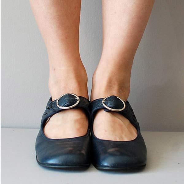 Sandalias de cuña de cuero con hebilla ajustable I Ideales para el verano