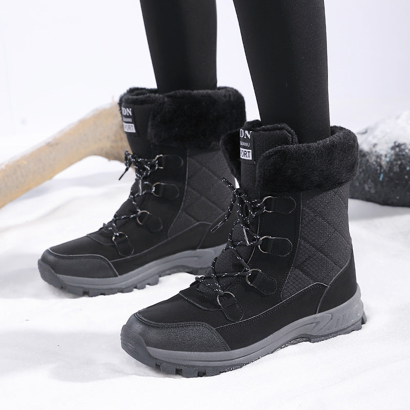 Botas de Nieve Antideslizantes Forradas en Felpa con Diseño de Cordones | Ideales para el Invierno