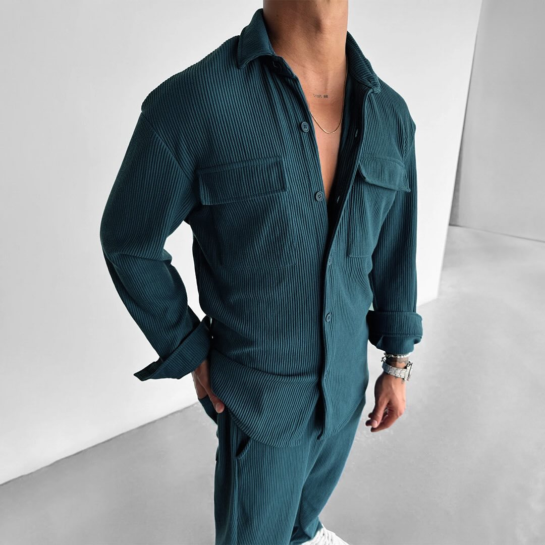 Camisa de Manga Larga Holgada con Solapa, Ideal para Todas las Estaciones