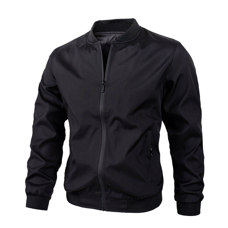 Chaqueta de Mezcla de Poliéster de Corte Regular con Bolsillos Laterales | Ideal para Otoño