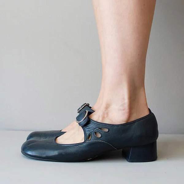 Sandalias de cuña de cuero con hebilla ajustable I Ideales para el verano