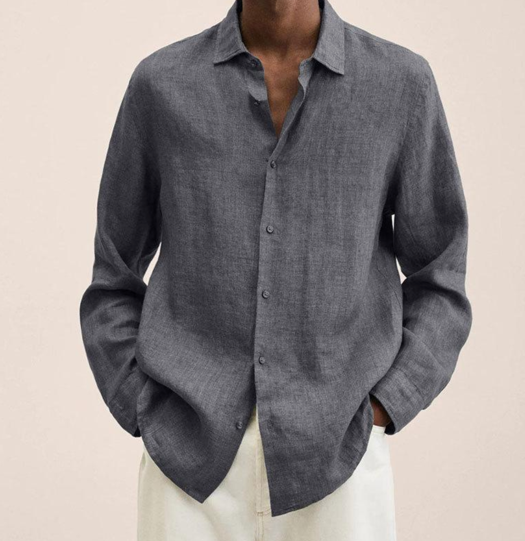 Camisa Clásica de Lino para Hombre con Tejido Transpirable | Ideal para Verano