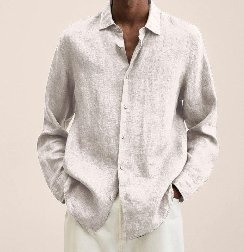 Camisa Clásica de Lino para Hombre con Tejido Transpirable | Ideal para Verano