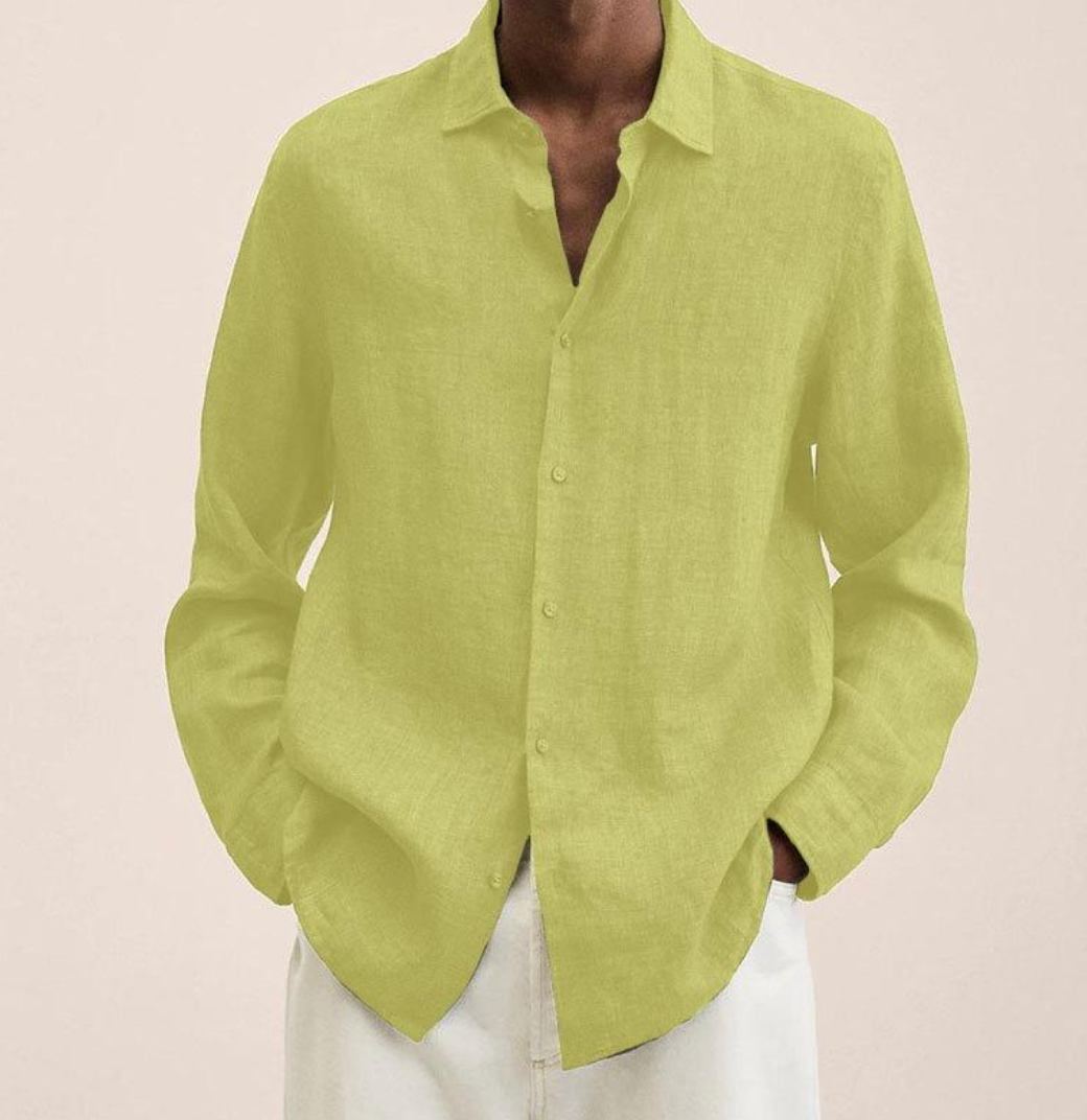 Camisa Clásica de Lino para Hombre con Tejido Transpirable | Ideal para Verano