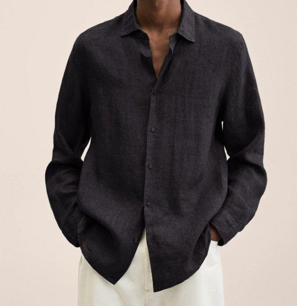 Camisa Clásica de Lino para Hombre con Tejido Transpirable | Ideal para Verano