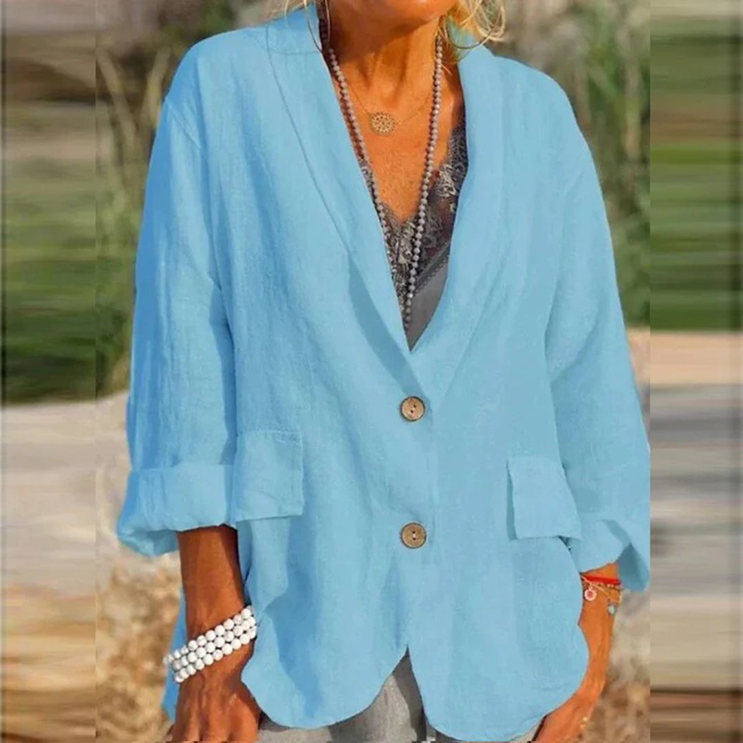 Chaqueta Ligera de Poliéster con Solapas Clásicas | Ideal para el Verano