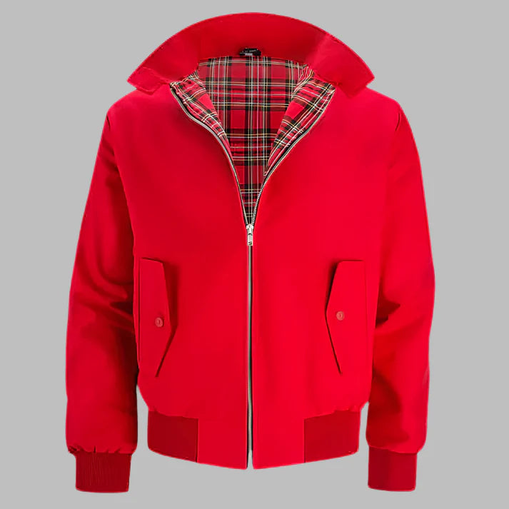 Chaqueta Harrington Clásica para Hombre con Puños Acanalados y Cremallera Delantera | Ideal para Primavera y Otoño