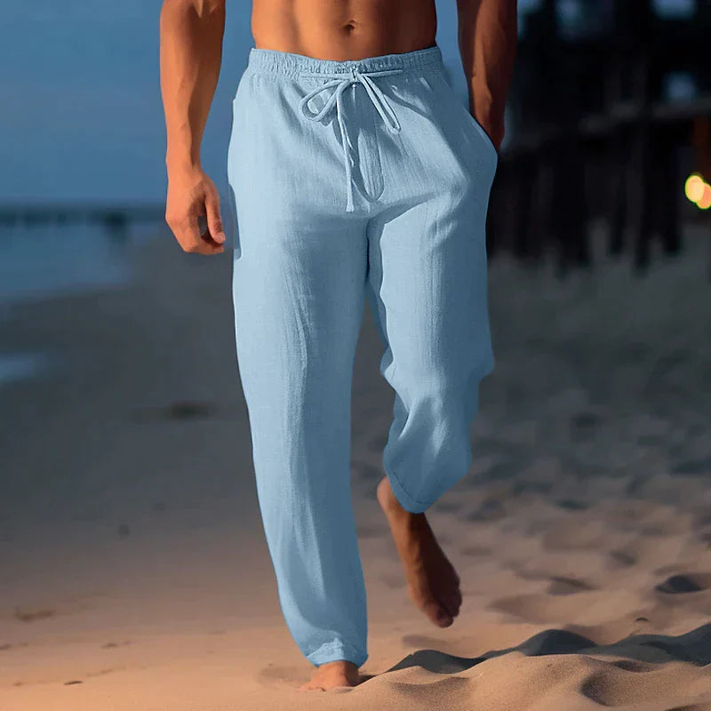 Pantalones Ligeros de Lino con Tejido Transpirable para Hombres | Ideal para Verano