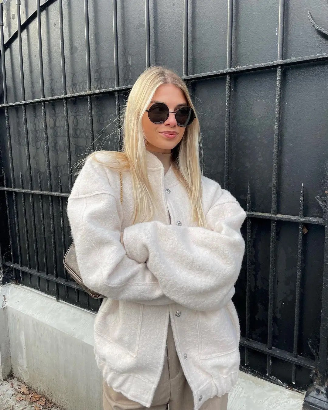 Chaqueta de tweed cálida para mujer con diseño clásico I Ideal para invierno