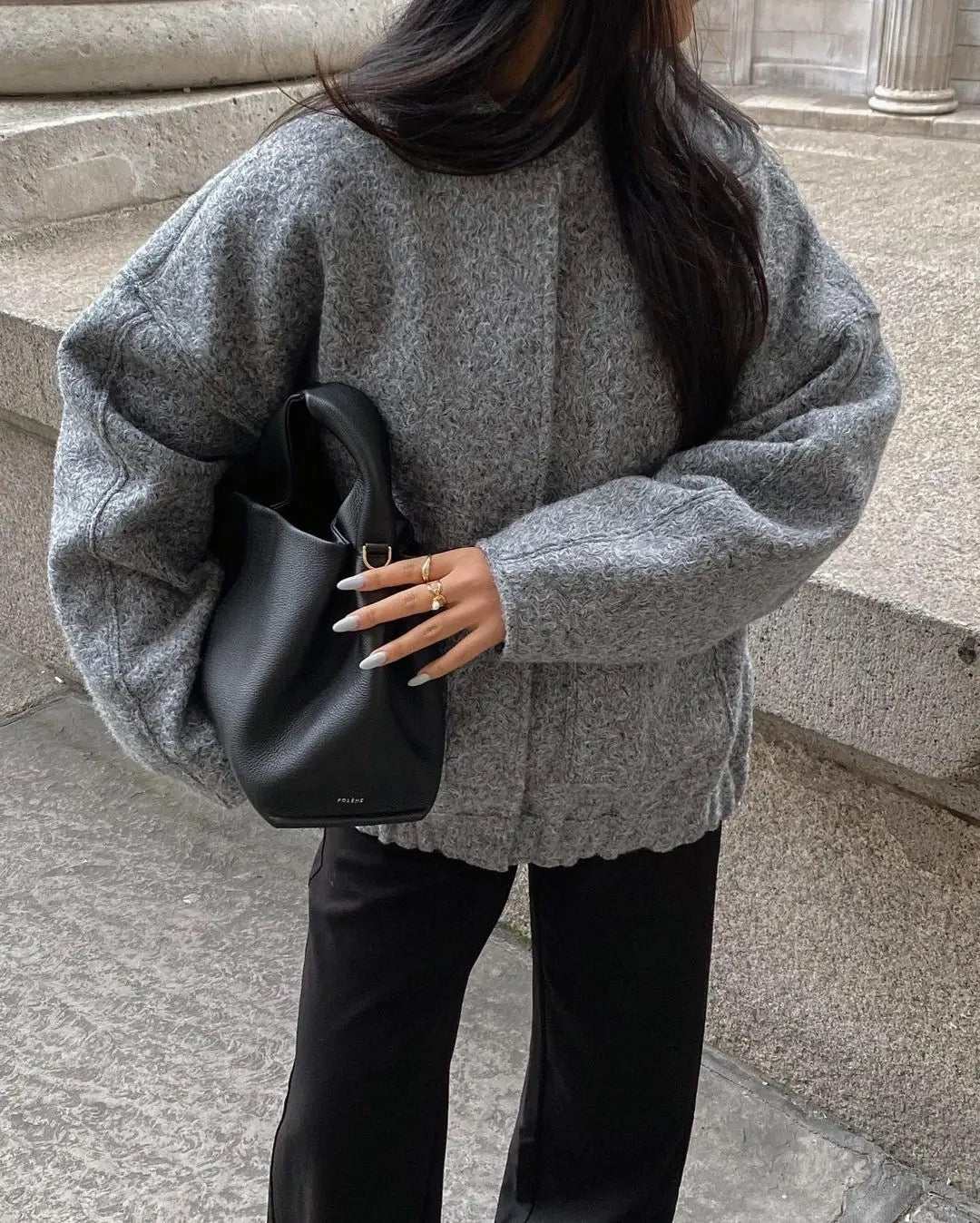 Chaqueta de tweed cálida para mujer con diseño clásico I Ideal para invierno
