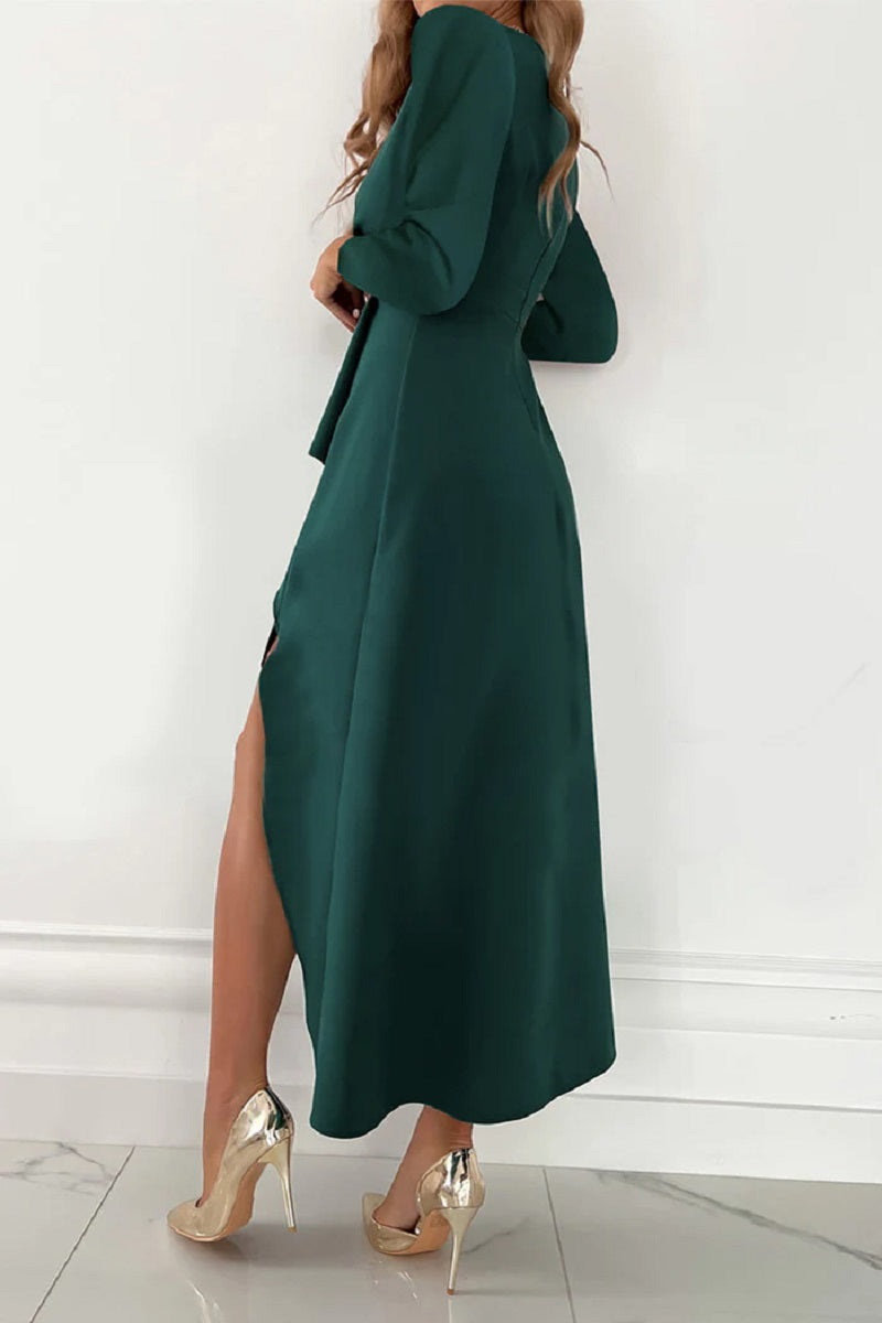 Vestido midi elegante ajustado con cintura estructurada | Ideal para primavera y otoño