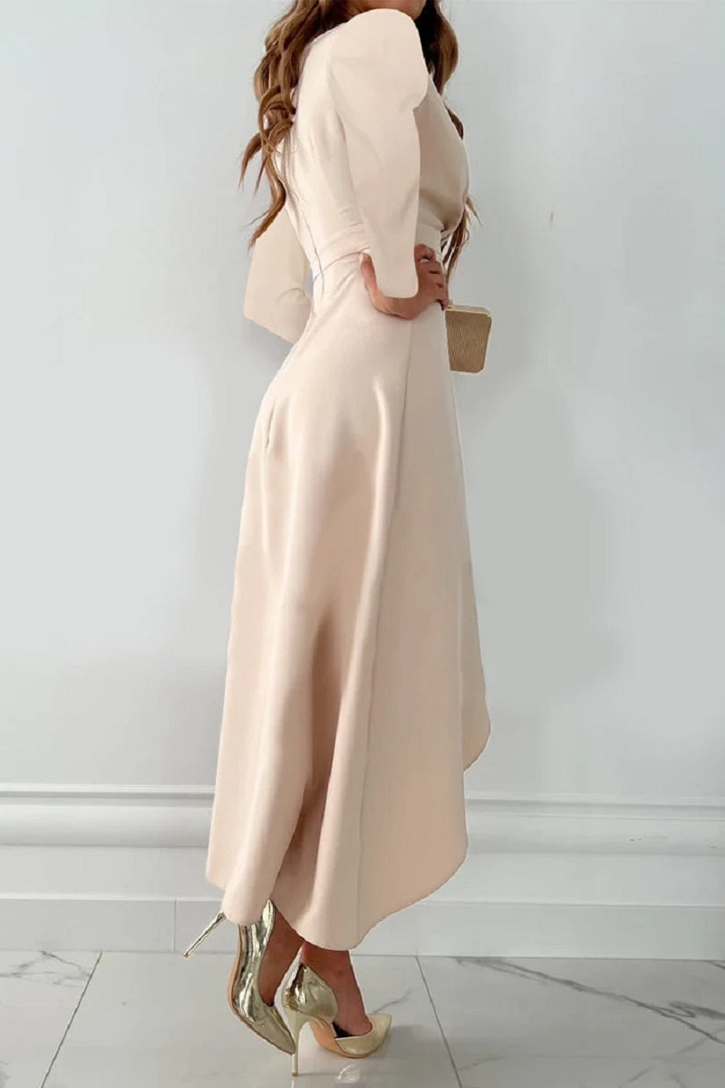Vestido midi elegante ajustado con cintura estructurada | Ideal para primavera y otoño