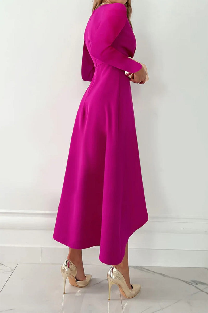 Vestido midi elegante ajustado con cintura estructurada | Ideal para primavera y otoño