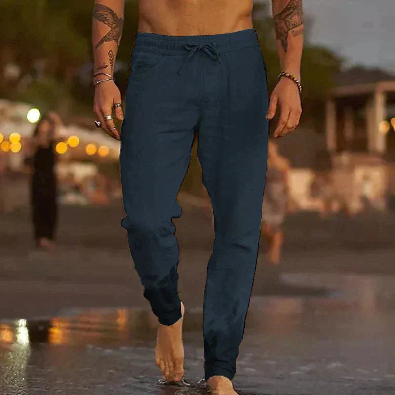 Pantalones de Lino Ligeros para Hombre con Ajuste Relajado I Ideales para el Verano