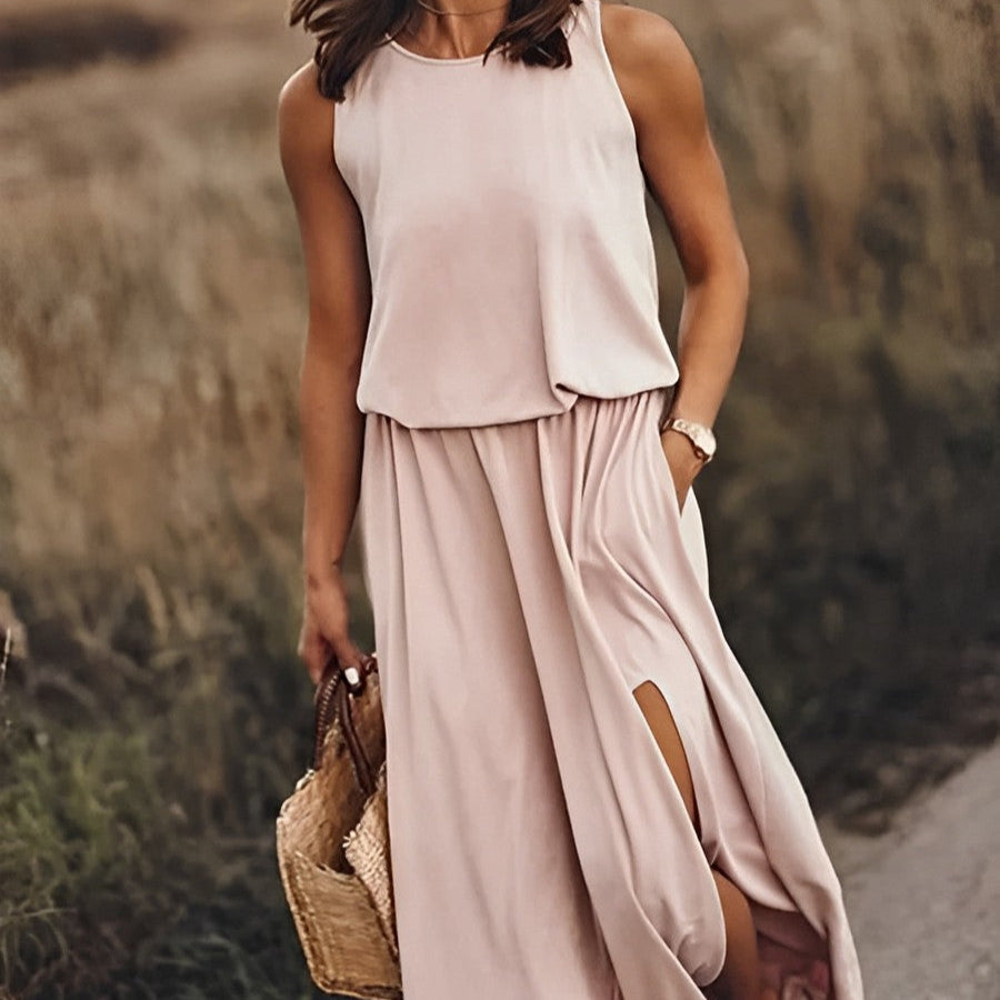 Vestido Largo Sin Mangas con Estilo Retro | Ideal para Primavera y Verano