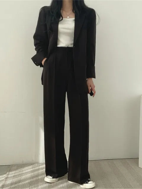 Conjunto de Dos Piezas para Mujer en Mezcla de Algodón y Tejido Anti-Arrugas | Ideal para Primavera y Otoño