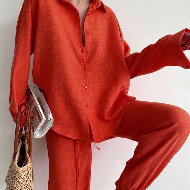 Conjunto de Blusa y Pantalones Wide-Leg con Cintura Ajustable para Mujer | Ideal para Primavera y Verano
