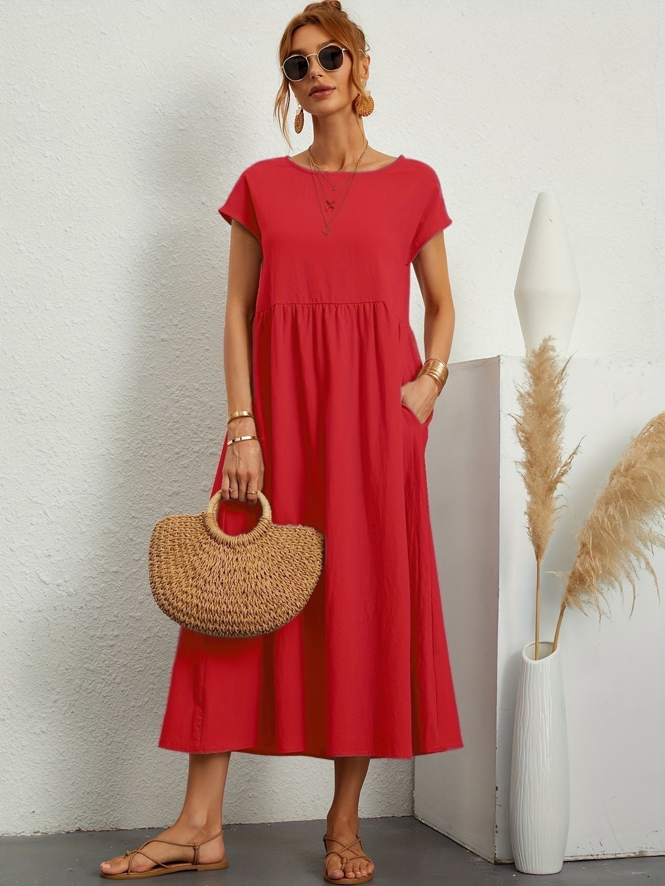 Vestido Midi con Ajuste Elegante y Tela Suave | Ideal para Primavera y Verano