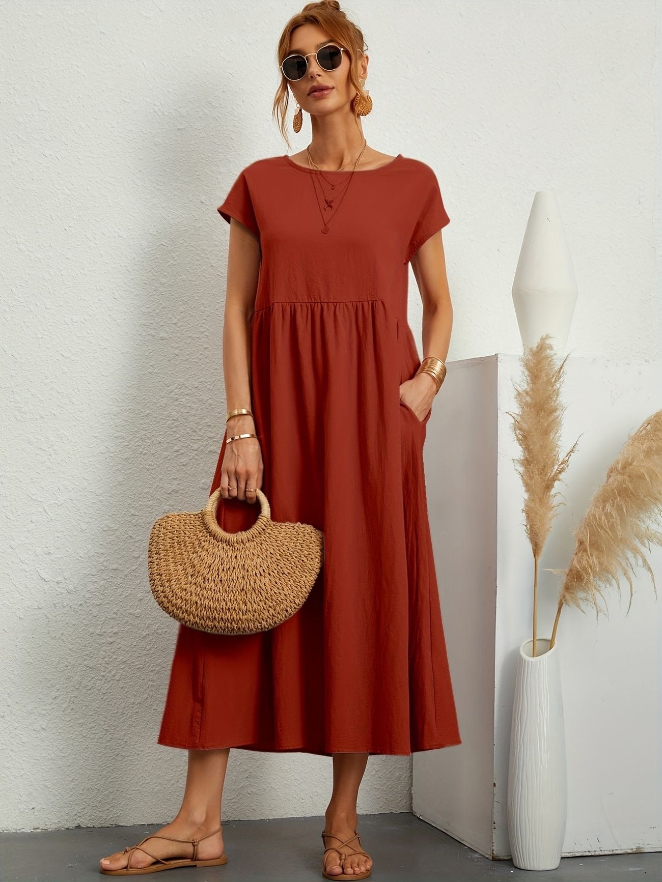Vestido Midi con Ajuste Elegante y Tela Suave | Ideal para Primavera y Verano