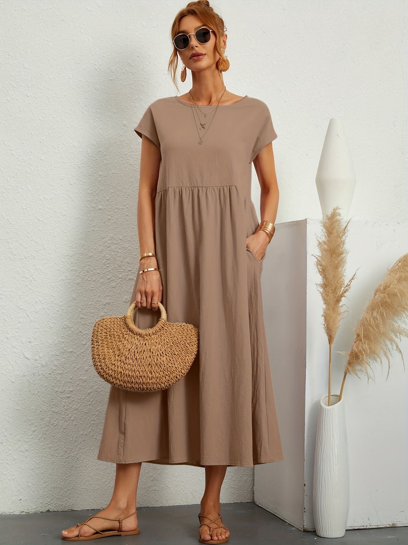 Vestido Midi con Ajuste Elegante y Tela Suave | Ideal para Primavera y Verano