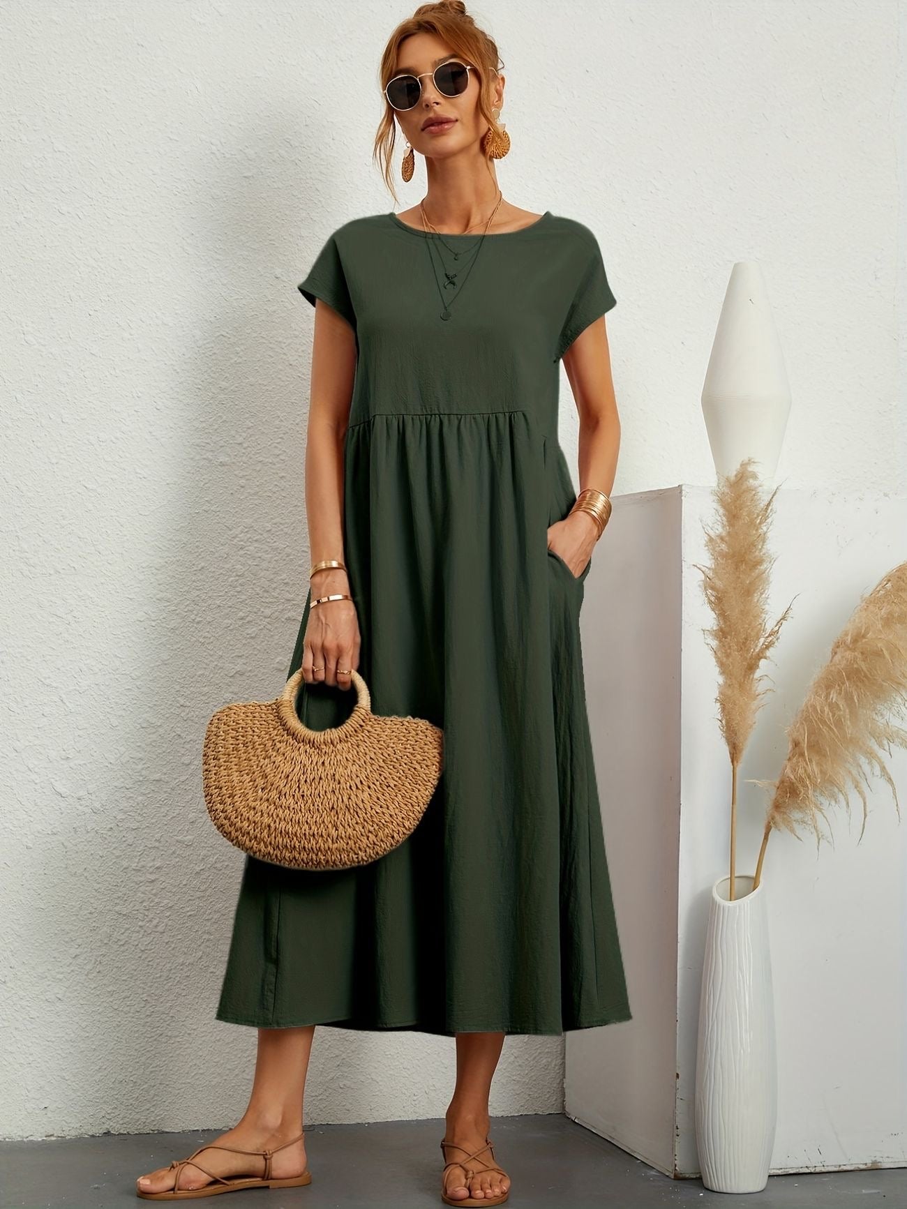 Vestido Midi con Ajuste Elegante y Tela Suave | Ideal para Primavera y Verano