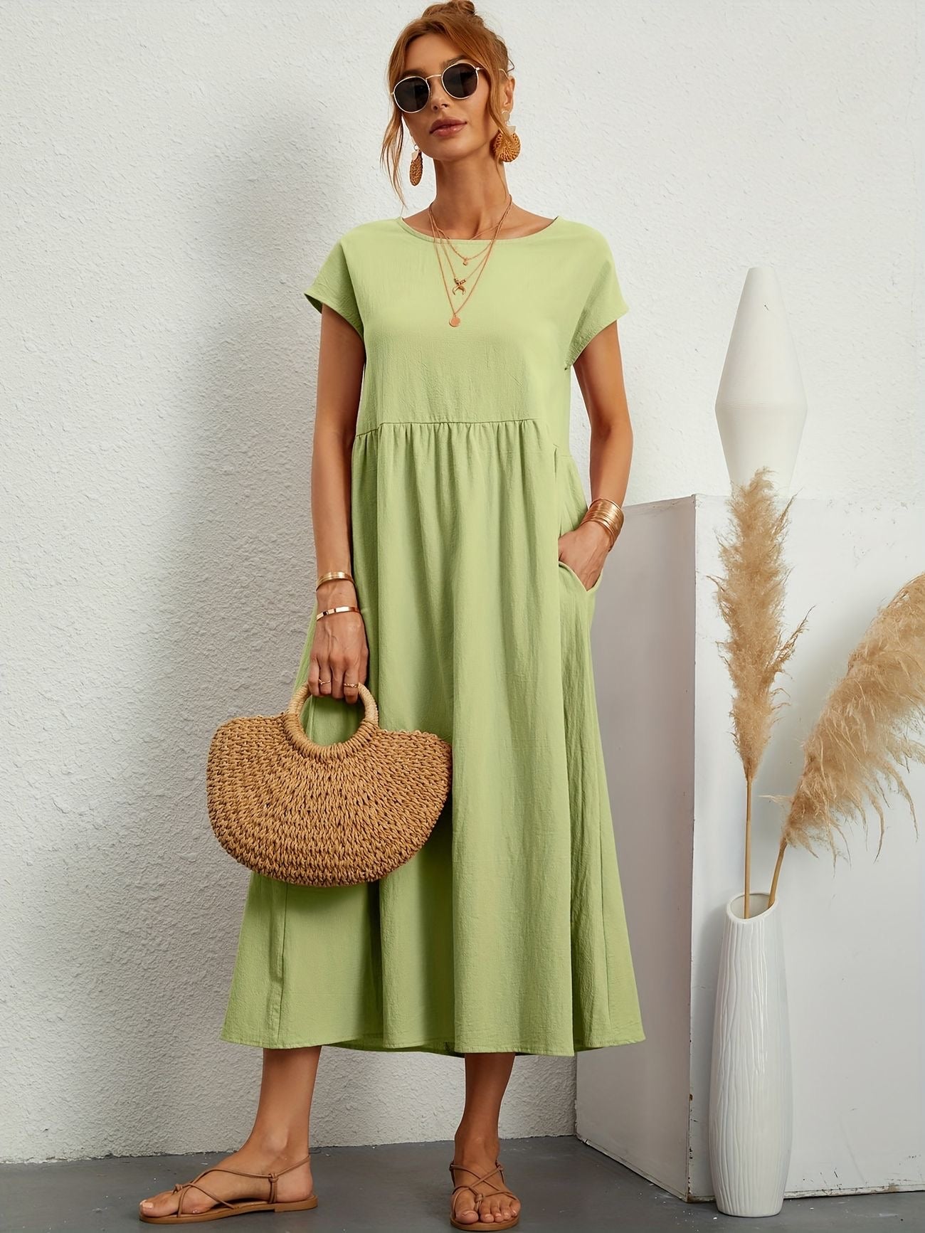 Vestido Midi con Ajuste Elegante y Tela Suave | Ideal para Primavera y Verano