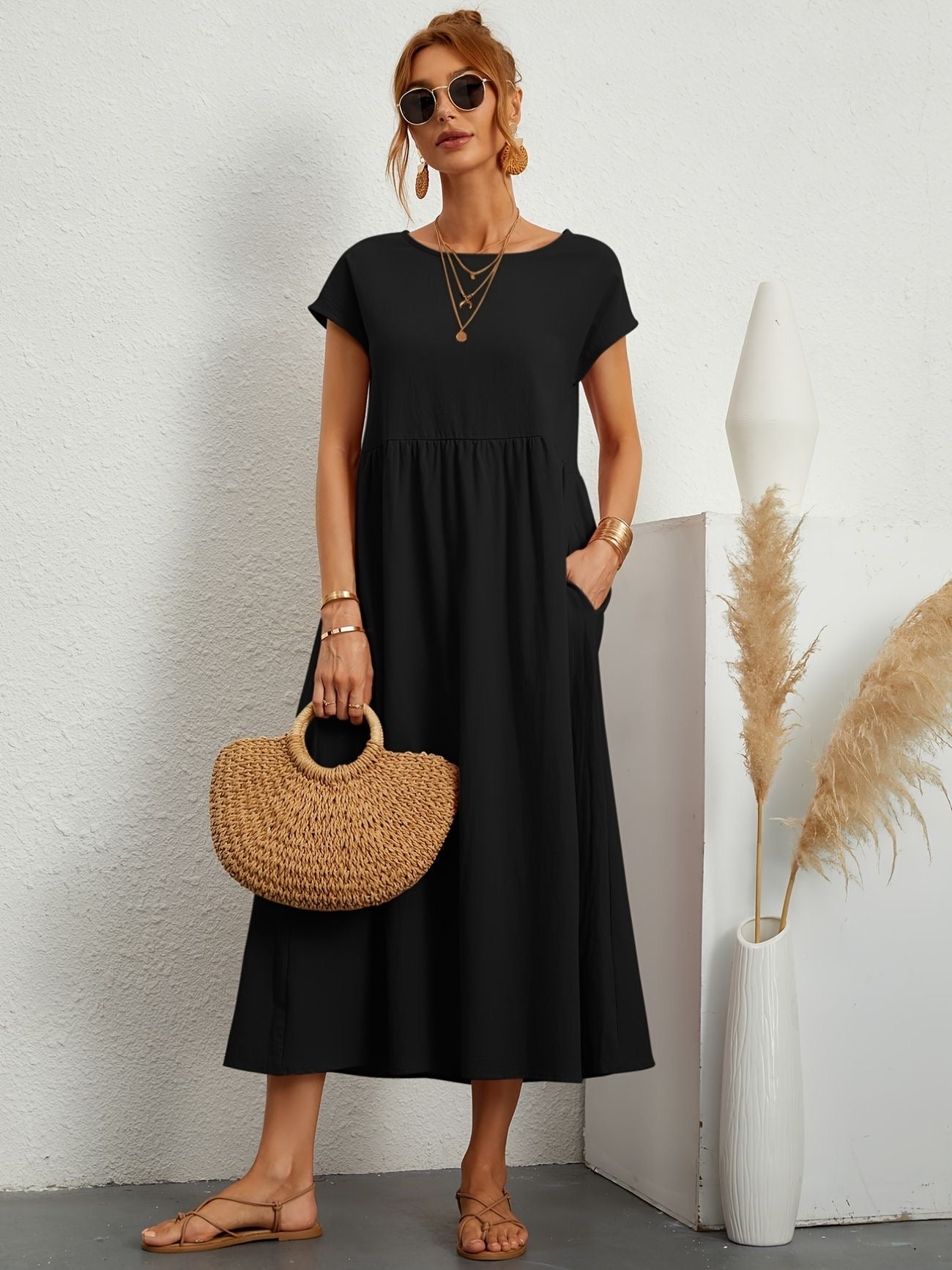 Vestido Midi con Ajuste Elegante y Tela Suave | Ideal para Primavera y Verano