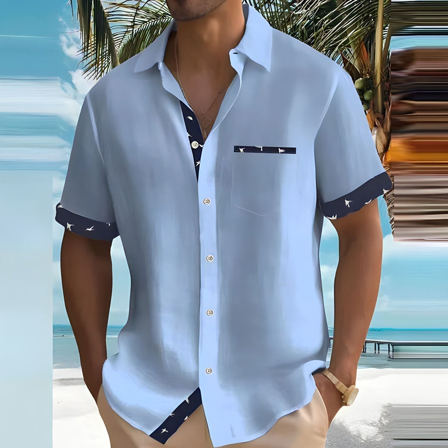 Camisa de Manga Corta para Hombre con Tejido Transpirable | Ideal para el Verano
