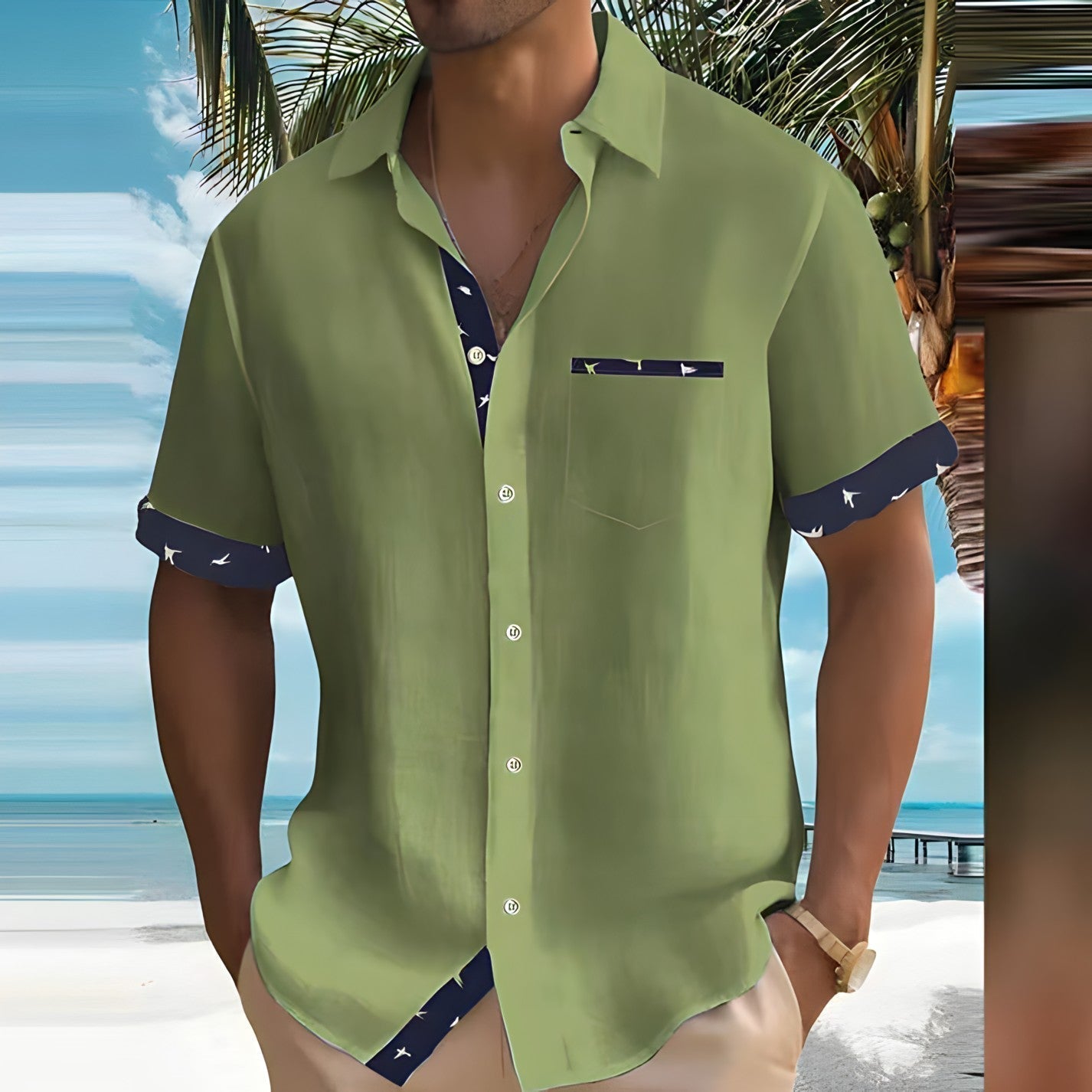 Camisa de Manga Corta para Hombre con Tejido Transpirable | Ideal para el Verano