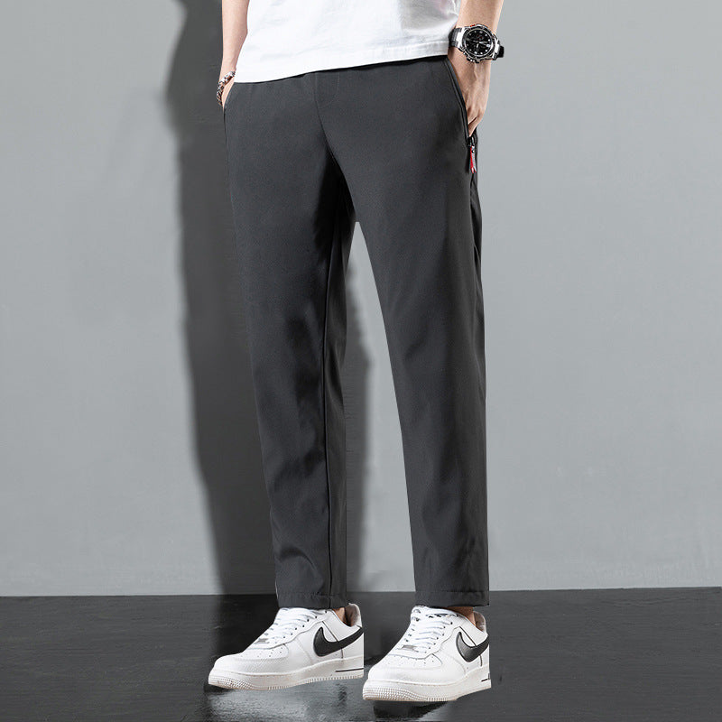 Pantalones Holgados Rectos de Seda Helada para Hombre, Ideales para el Verano