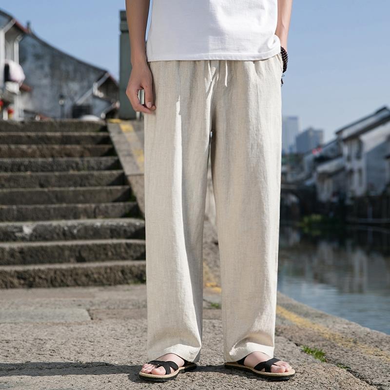 Pantalones Holgados de Lino y Algodón para Hombre, Ideales para Primavera