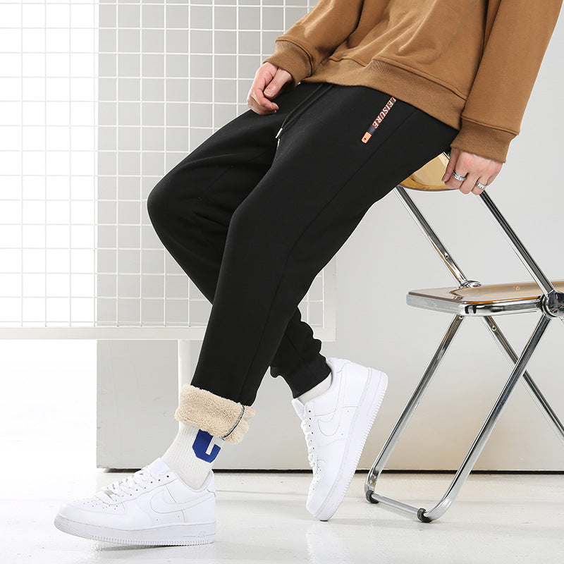 Pantalones de Algodón Forrados con Fleece para Hombre, Ideales para el Invierno