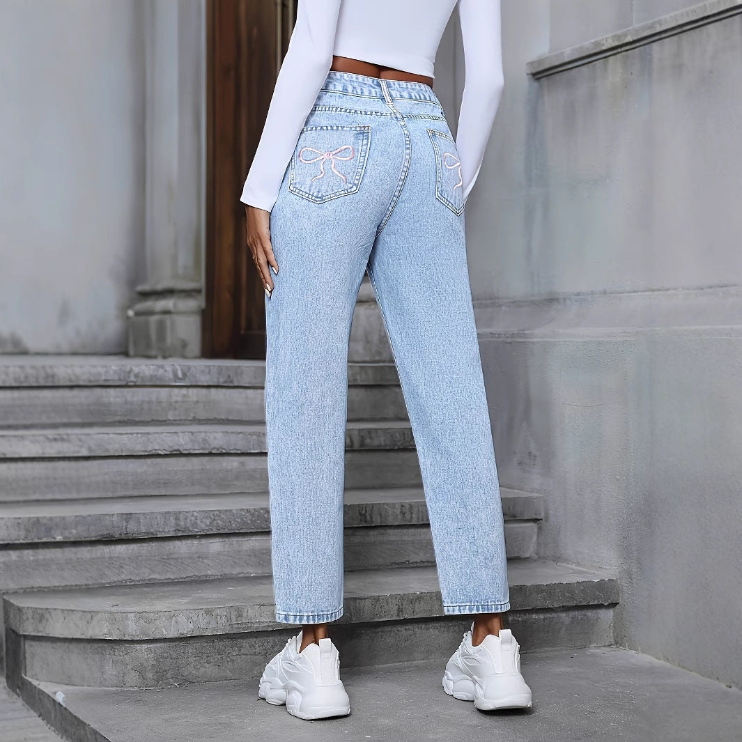 Jeans Denim Rotos Holgados de Tiro Alto Rectos | Ideales para Todas las Temporadas