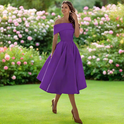 Vestido Midi de Satén sin Tirantes con Ajuste Fluido | Ideal para el Verano