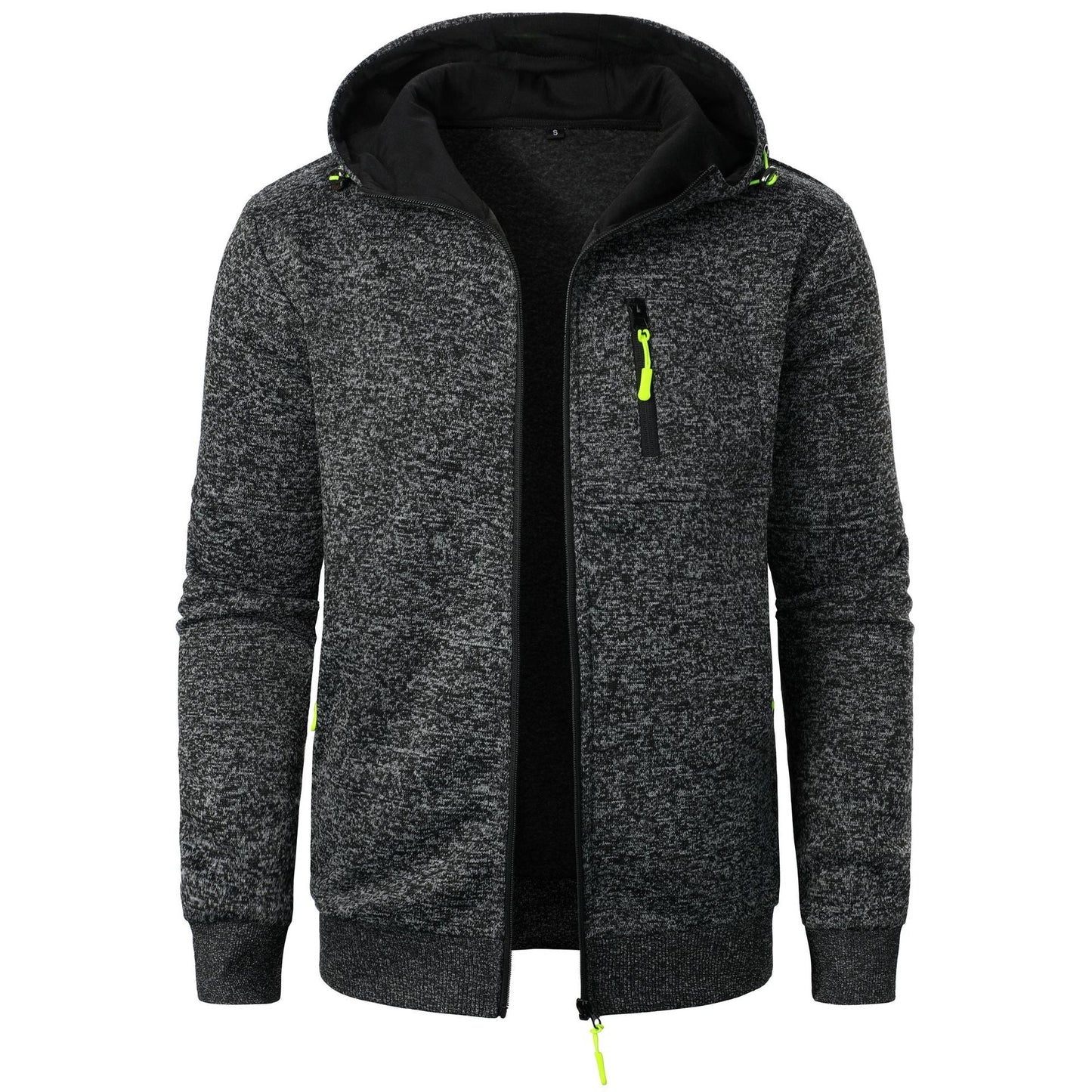 Cárdigan Jacquard con Capucha para Hombre, Ideal para Otoño