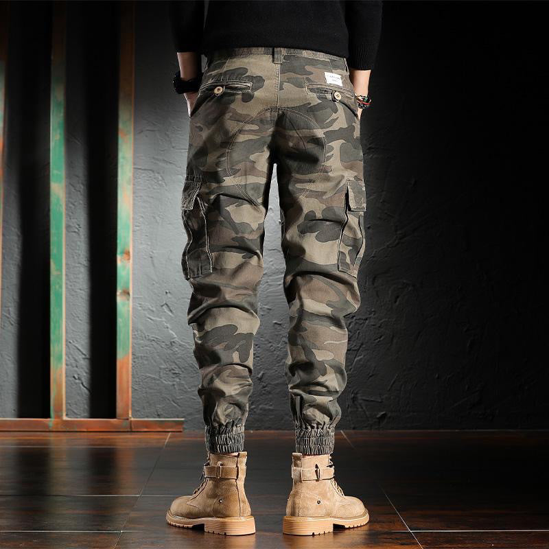 Pantalones de Trabajo para Hombre con Estampado de Camuflaje y Puños de Tobillo, Forrados de Lana, Ideales para Primavera y Otoño