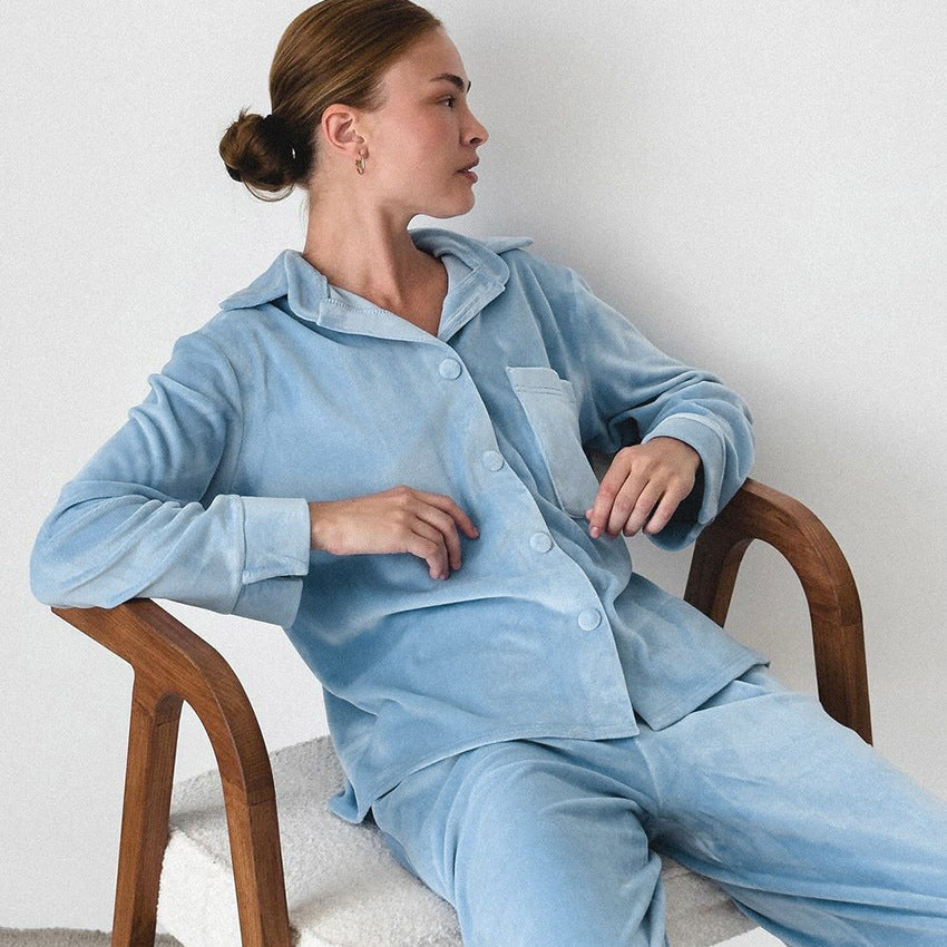 Conjunto de Pijama de Cardigán de Manga Larga Tejido | Ideal para Todas las Estaciones