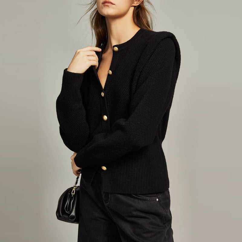 Cardigan de punto de abertura delantera con mangas largas | Ideal para otoño