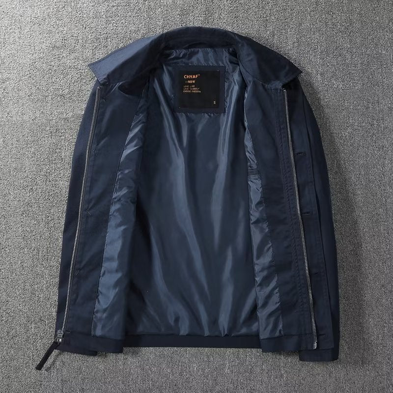 Chaqueta de Nylon Impermeable con Cuello de Solapa y Forro de Algodón | Ideal para Primavera y Otoño