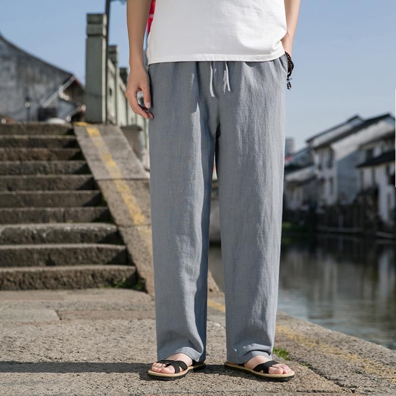 Pantalones Holgados de Lino y Algodón para Hombre, Ideales para Primavera