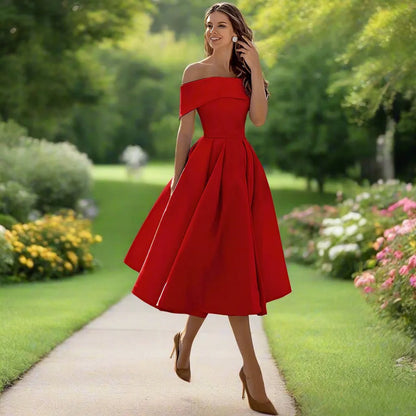 Vestido Midi de Satén sin Tirantes con Ajuste Fluido | Ideal para el Verano