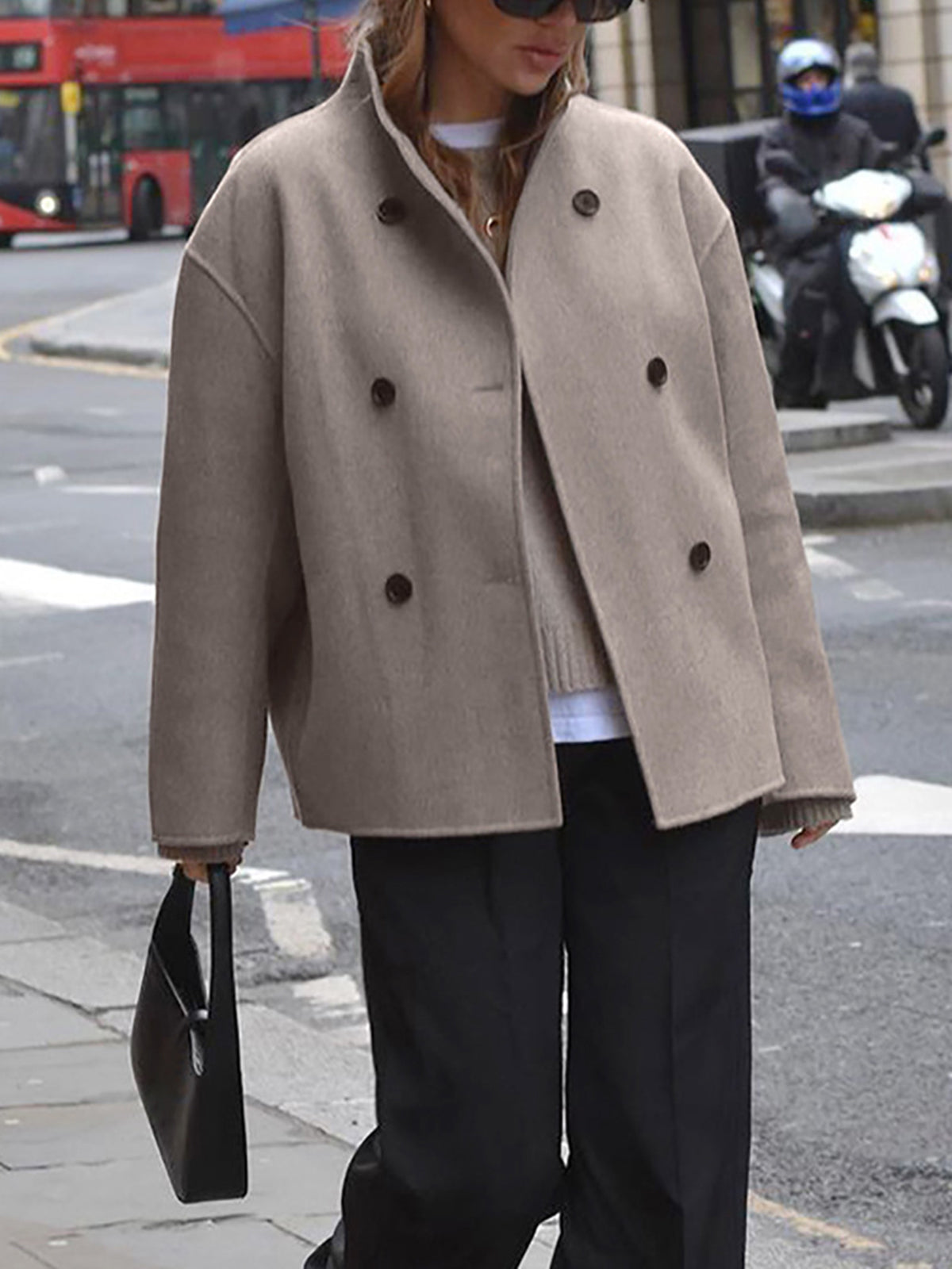 Chaqueta abotonada oversize con mangas largas y ajuste holgado I Ideal para primavera y otoño